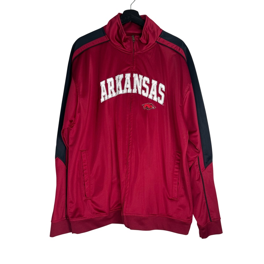 Arkansas Razorbacks NCAA Full Zip Track Jacket Mens Large Red Black KA Inc